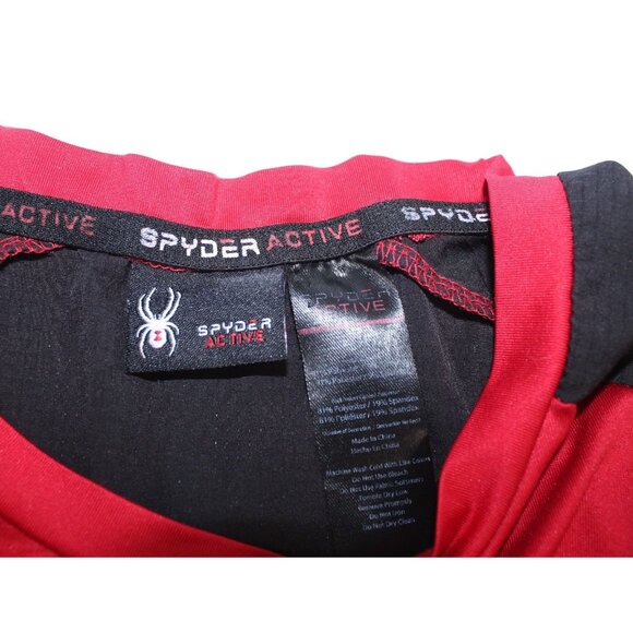 Spyder Active Athletic Shirt Men's L Black Red S.S. Preppy Sporty Casual Relaxed - Picture 7 of 12